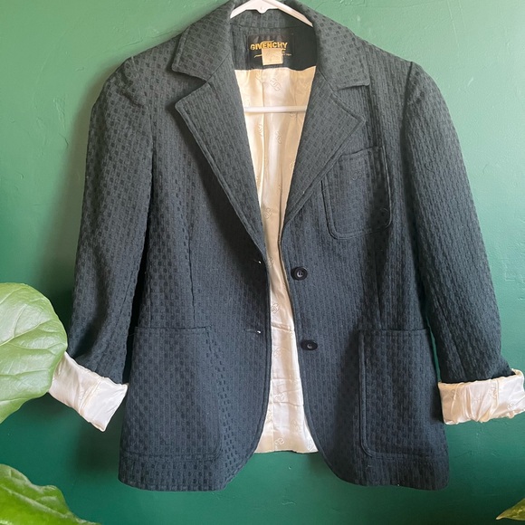 Givenchy; Vintage Dark Teal Blazer - Picture 3 of 3